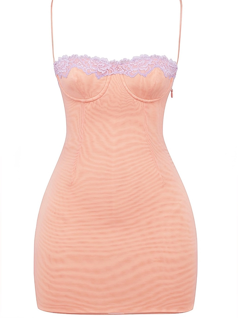 HOUSE OF CB HARPER SORBET LACE TRIMMED MINI DRESS